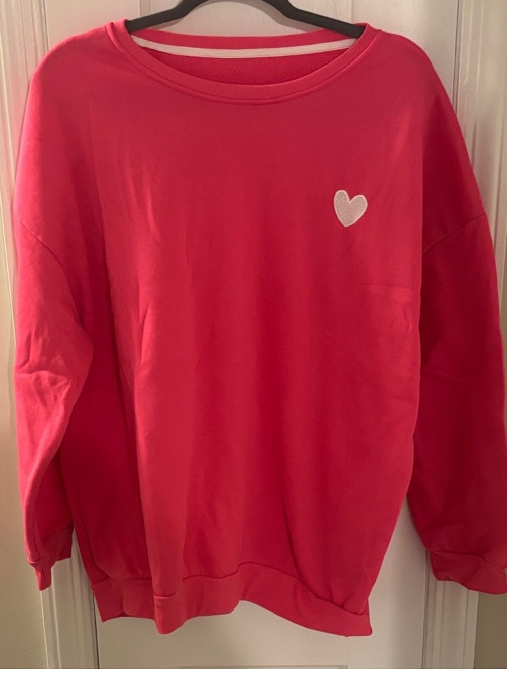 Feminine Heart Embroidered Crewneck Sweatshirt Lightweight size 2XL Coquette
